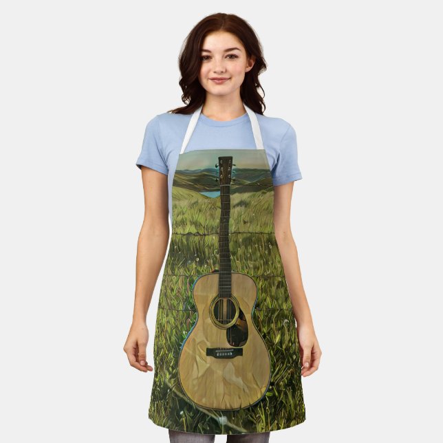 Acoustic guitar player gift apron (Worn)
