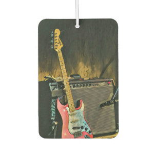 Acoustic guitar player gift car air freshener