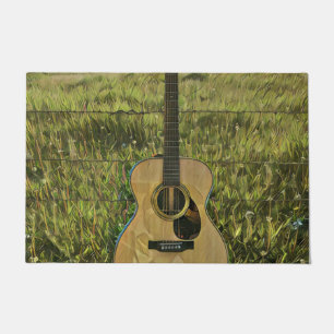 Acoustic guitar player gift doormat