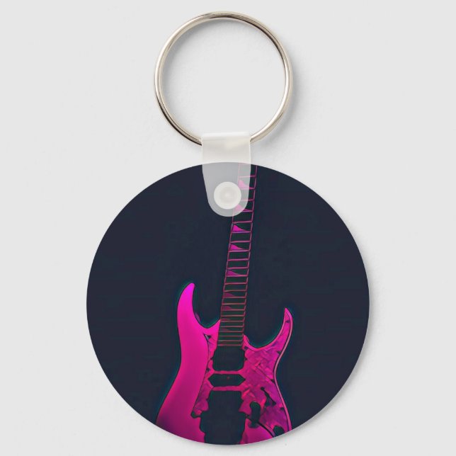 Acoustic guitar player gift key ring (Front)