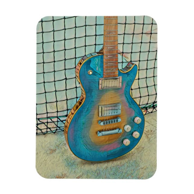 Acoustic guitar player gift magnet (Vertical)