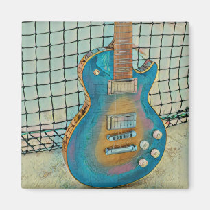 Acoustic guitar player gift magnet