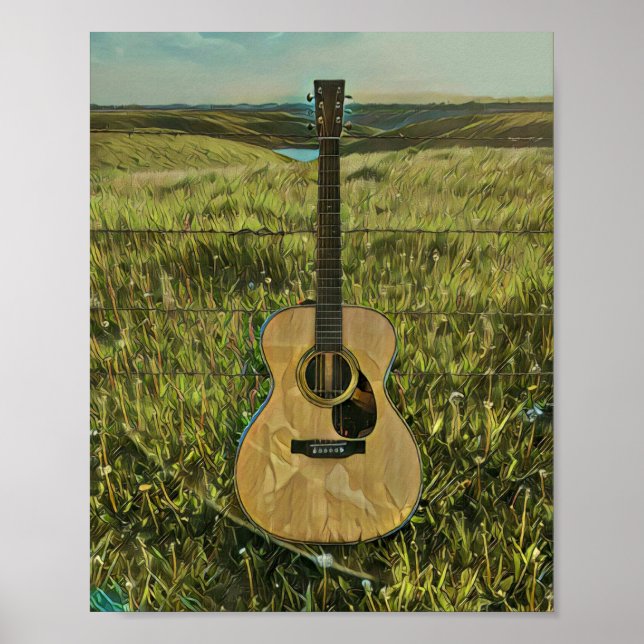 Acoustic guitar player gift poster (Front)