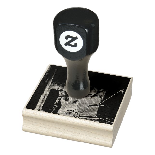 Acoustic guitar player gift rubber stamp (Stamp)