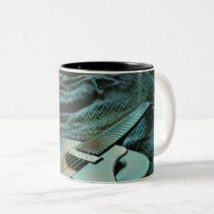 Acoustic guitar player Two-Tone coffee mug
