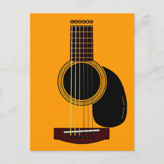 acoustic guitar postcard
