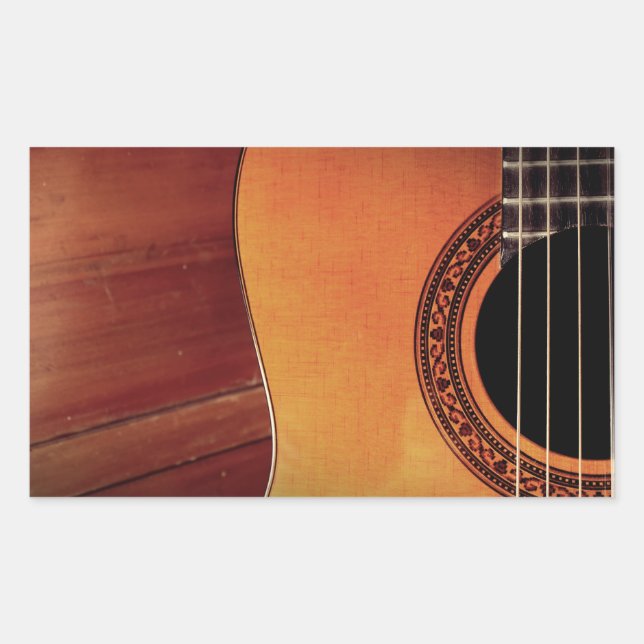 Acoustic Guitar Rectangular Sticker (Front)