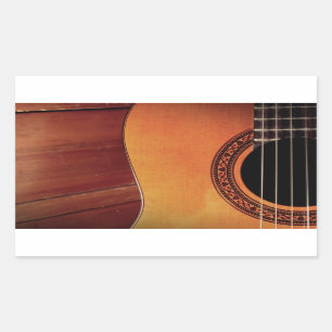 Acoustic Guitar Rectangular Sticker