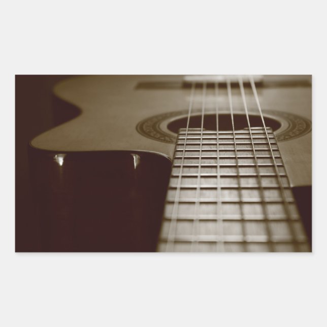 Acoustic Guitar Rectangular Sticker (Front)
