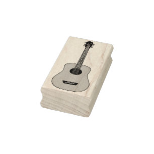 Acoustic Guitar Rubber Stamp