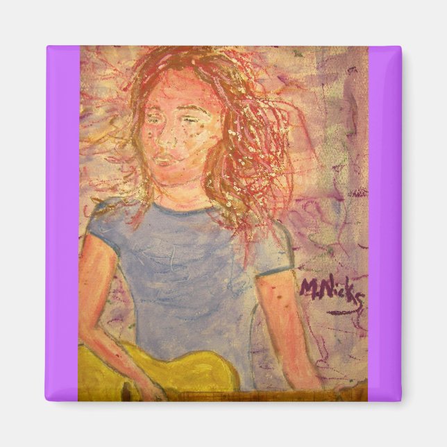 acoustic guitar sand sketch magnet (Front)