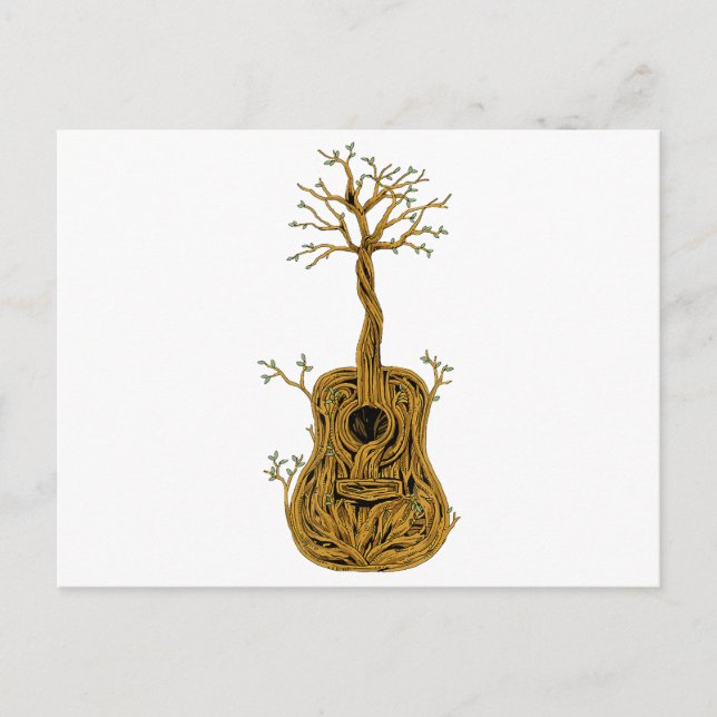 Acoustic Guitar Shirt Tree of Life Guitar Player G Holiday Postcard (Front)