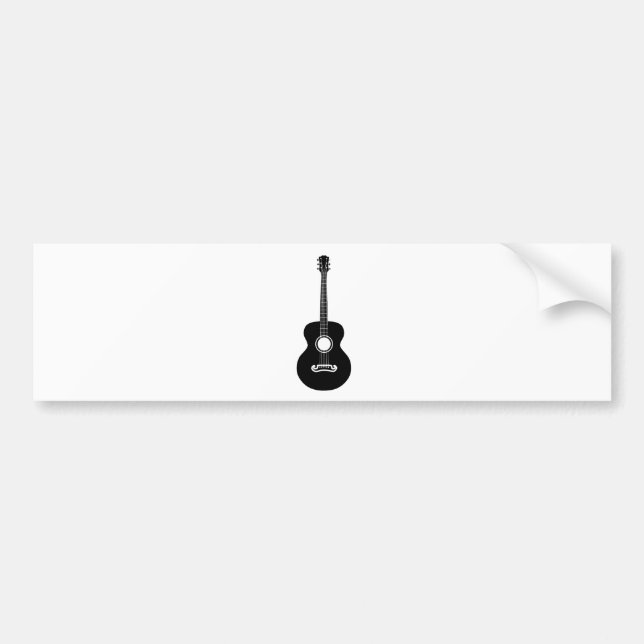 Acoustic guitar silhouette bumper sticker (Front)