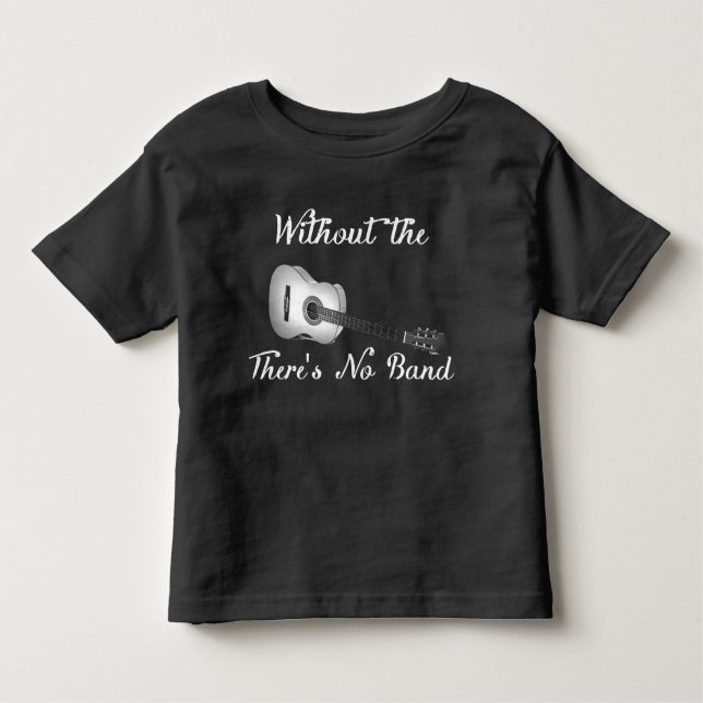 Acoustic Guitar Toddler Long Sleeve Dark Tee (Front)