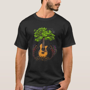 Acoustic Guitar Tree of Life Guitar Player Nature T-Shirt