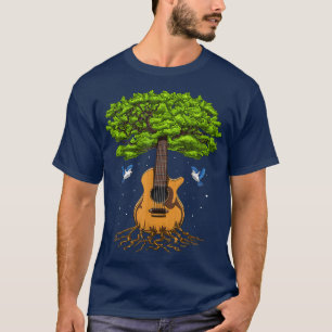 Acoustic Guitar Tree Of Life Nature Funny Guitaris T-Shirt