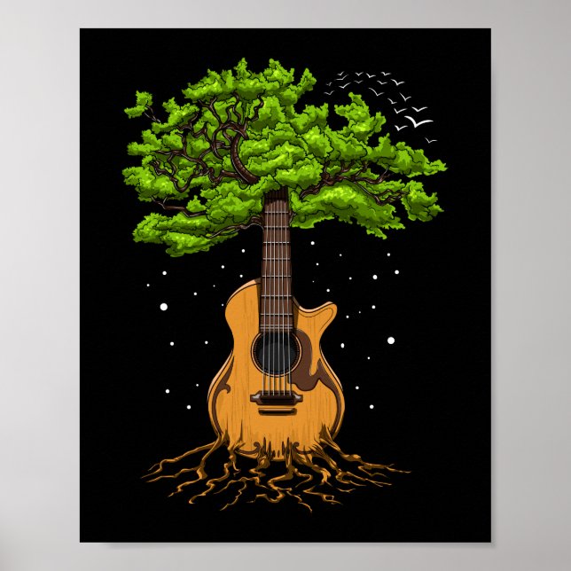 Acoustic Guitar Tree Of Life Poster (Front)