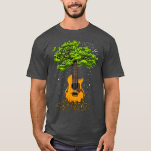 Acoustic Guitar Tree Of Life Zen Yoga  T-Shirt