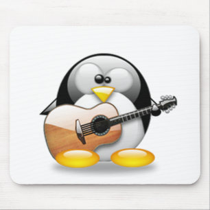 Acoustic Guitar Tux (Linux Tux) Mouse Pad