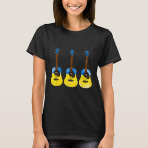 Acoustic Guitar Ukrainian Flag Ukraine Guitarist M T-Shirt