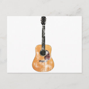 Acoustic Guitar vertical distressed Postcard