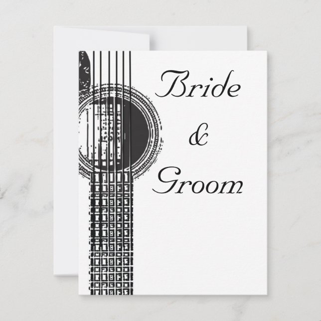 Acoustic Guitar Wedding Invitation (Front)
