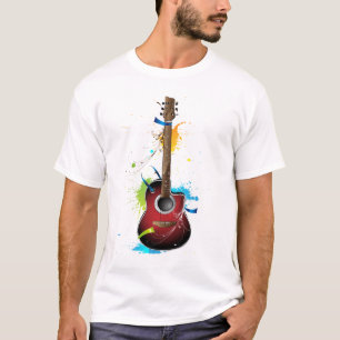 Acoustic guitar with paint splatters T-Shirt