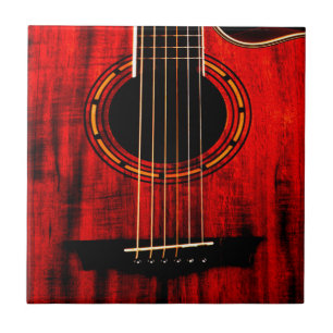 Acoustic Guitar Wooden Music Ceramic Tile