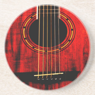 Acoustic Guitar Wooden Music Coaster