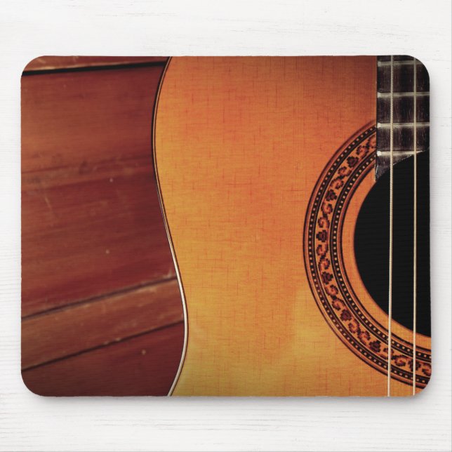 Acoustic Guitar wooden music instrument art Mouse Pad (Front)