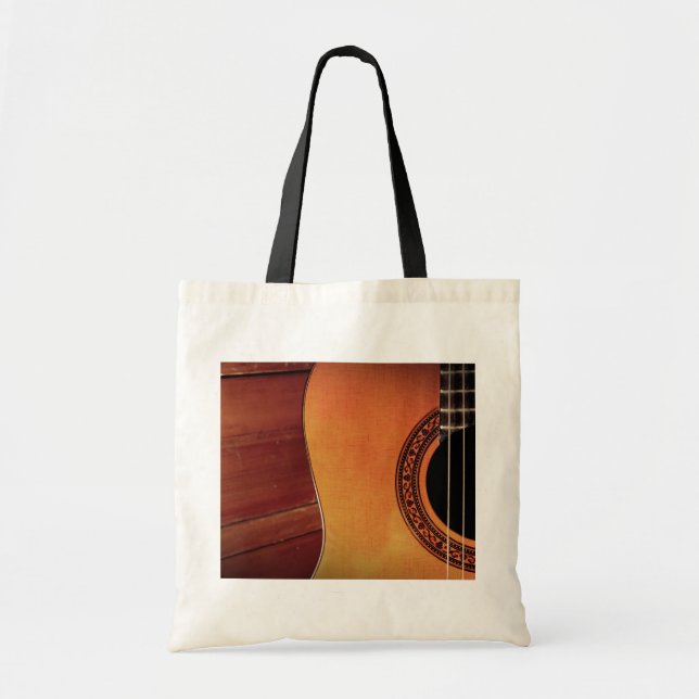 Acoustic Guitar wooden music instrument art Tote Bag (Front)