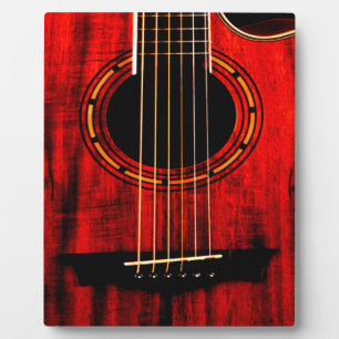 Acoustic Guitar Wooden Music Plaque