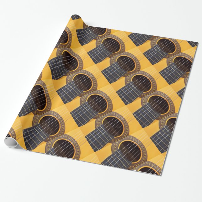 Acoustic Guitar Wrapping Paper (Unrolled)