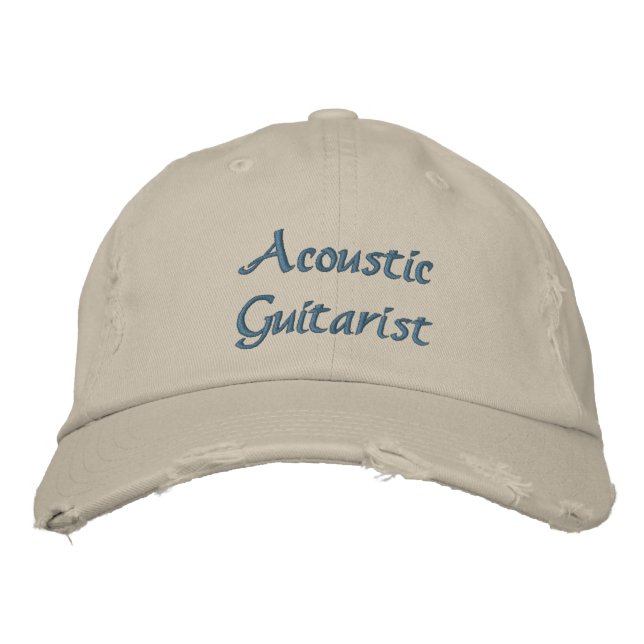 Acoustic Guitarist Custom Embroidered Hat (Front)