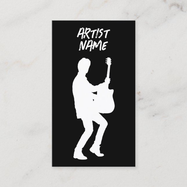 Acoustic Guitarist Musician Singer Artist Male Business Card (Front)