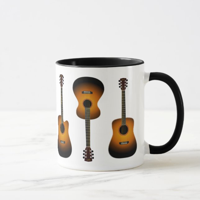 acoustic guitars ceramic mug (Right)