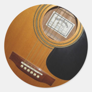Acoustic Guitars Classic Round Sticker