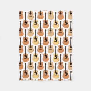 Acoustic Guitars Pattern Fleece Blanket