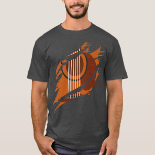 acoustic guitarvintage Guitar music instrument rip T-Shirt