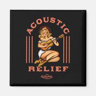 Acoustic Relief Cute Tropical Guitar Music Tattoo Magnet