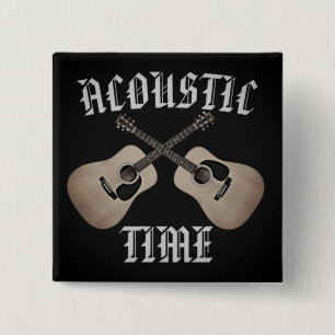 ACOUSTIC TIME  15 CM SQUARE BADGE
