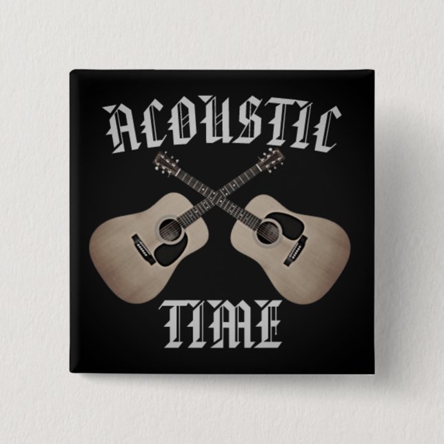 ACOUSTIC TIME  15 CM SQUARE BADGE (Front)