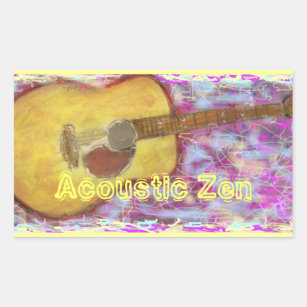 Acoustic Zen Guitar Rectangular Sticker