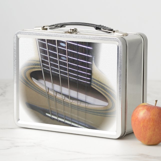 Acoustical Guitar Photography Art Metal Lunch Box (In Situ)