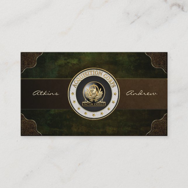 Acquisition Corps (AAC) Regimental Insignia [3D] Business Card (Front)