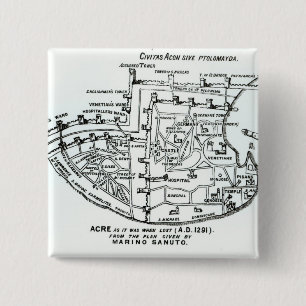 Acre as it was when lost 15 cm square badge