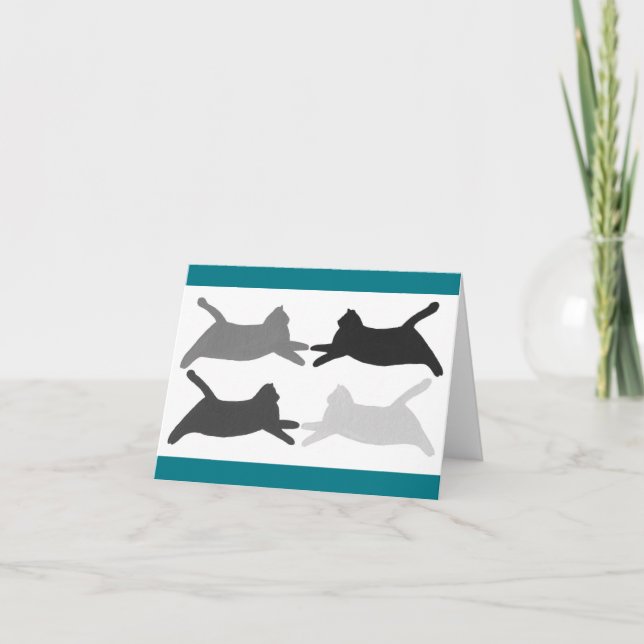 Acrobat Acrobatic Cats Note Cards (Front)