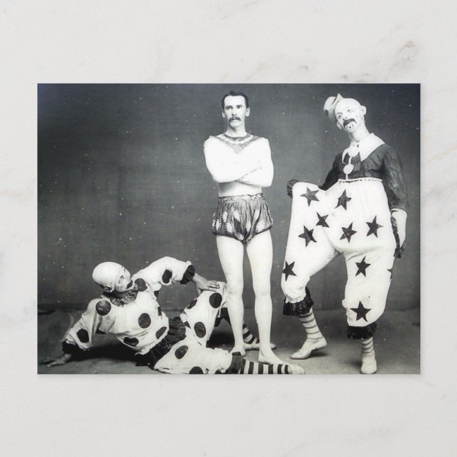 Acrobat and Clowns Postcard (Front)