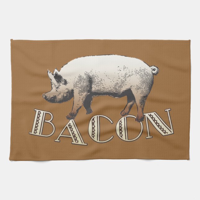 Acrobat BACON Pig Tea Towel (Horizontal)