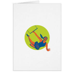 Acrobat Flying Trapeze Act Circle Retro